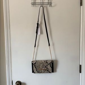 Black, Gold, Snakeskin Cross Body Bag